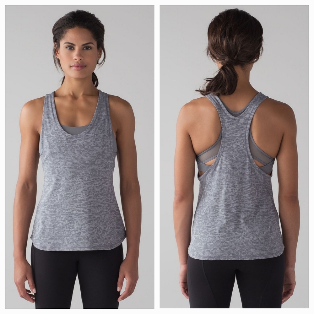 Lululemon Glide and Stride Tank sz 2 artic grey Luon EUC